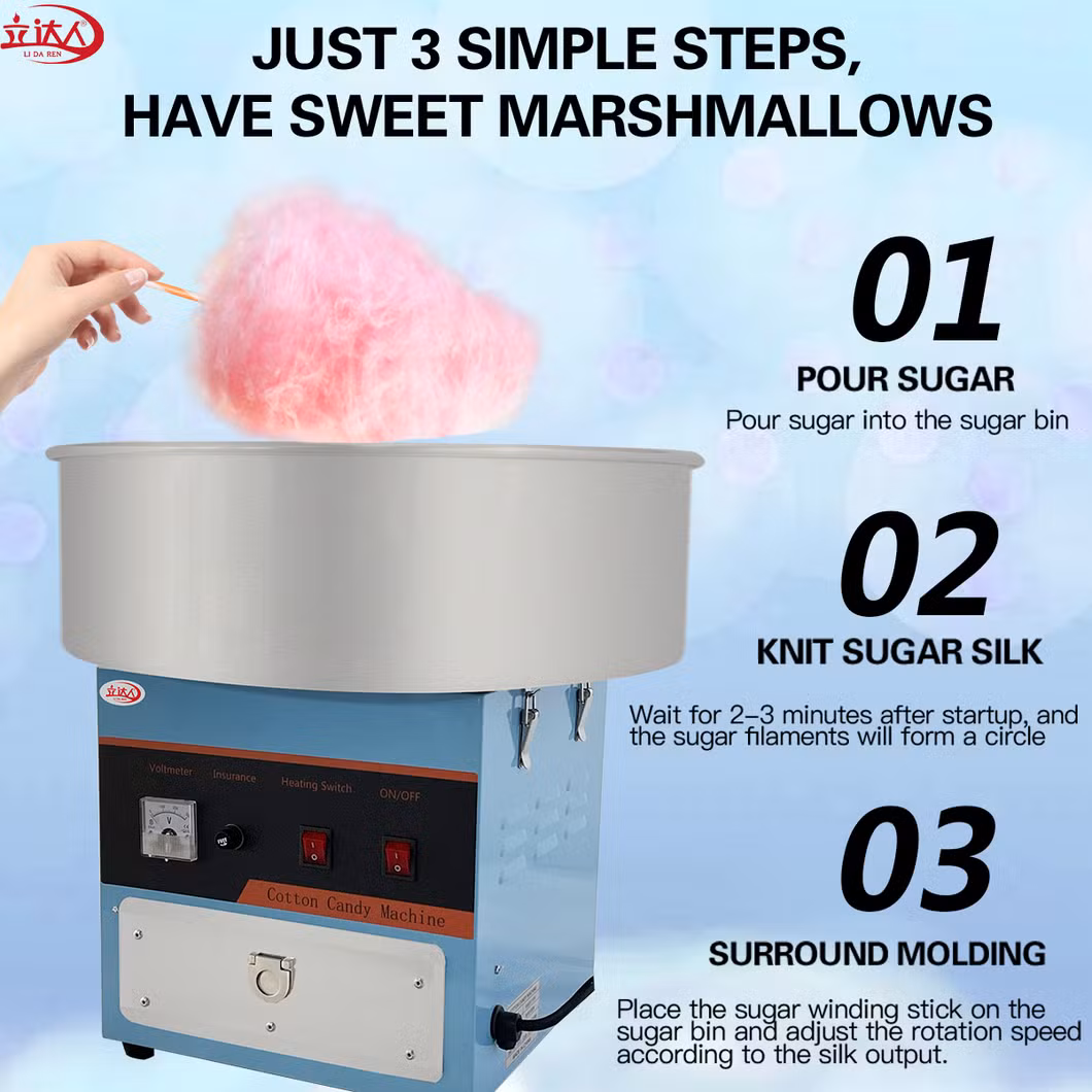 CE Approved OEM Wholesale Automatic 21&quot; Stainless Steel Bowl 110~125V 220~240V 9 Sugar Floss Machine Cotton Candy Maker
