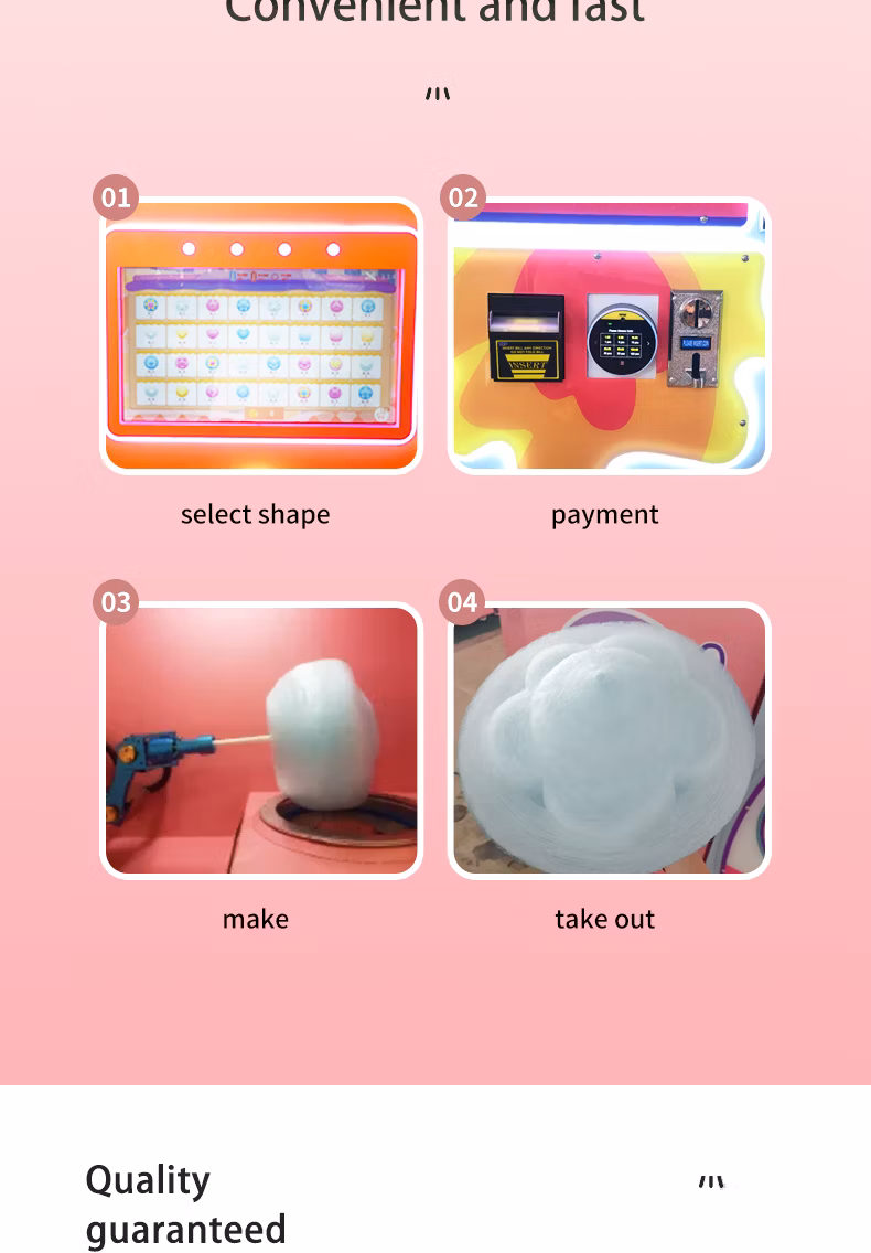 Manufacture Electric Commercial Factory Automatic Cotton Candy Vending Machine Floss Flower Candy Machine for Small Business