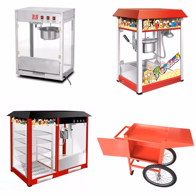 Easy to Use and Clean CE Certified Premium Stainless Steel Non Stick Teflon Coated 1440W Red Roof Electric Popcorn Machine