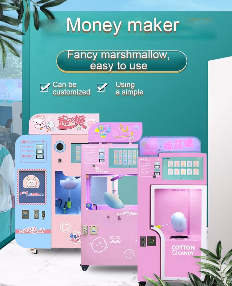 52 Flower Types Customize Making Marshmallow Floss Cotton Candy Vending Machine