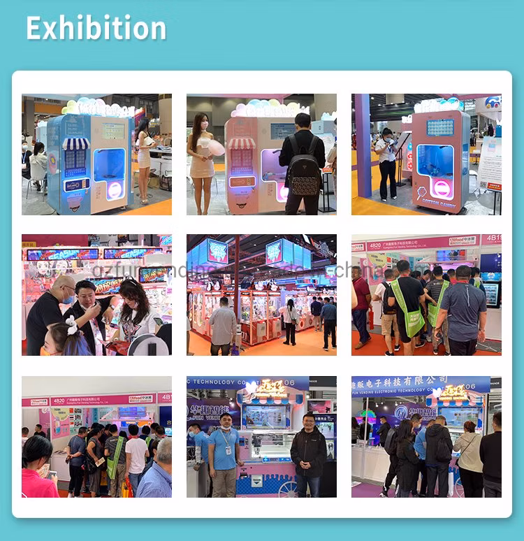 Support Multi-Language Automatic Electric Sugar Floss Making Cotton Candy Vending Machine for Kid