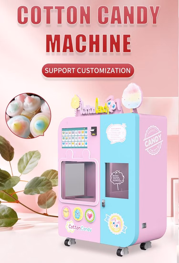 Automatic Cotton Candy Vending Machine Custom Snack Vending Candy Making Machine