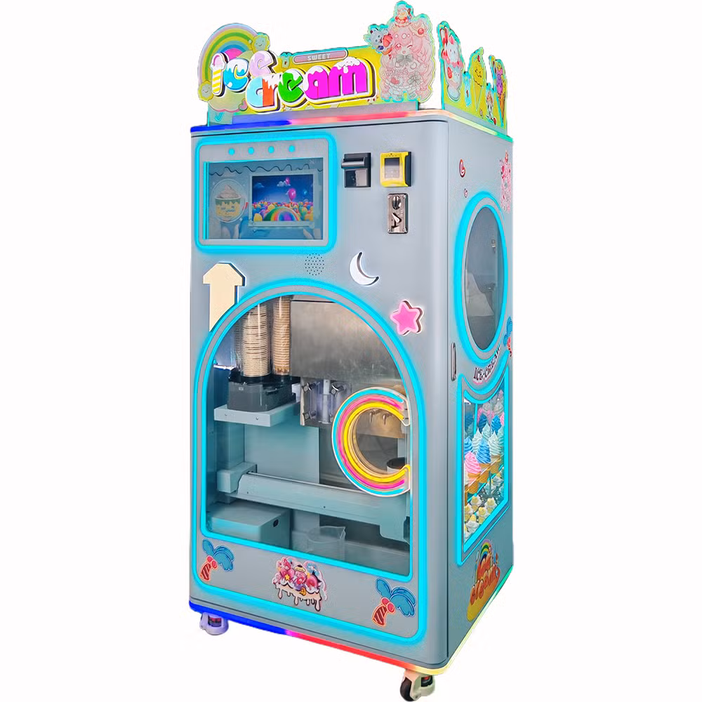 New Wholesale 200PCS Big Capacity Automatic Commercial Hard Cone Icecream Filling Maker Vending Machine
