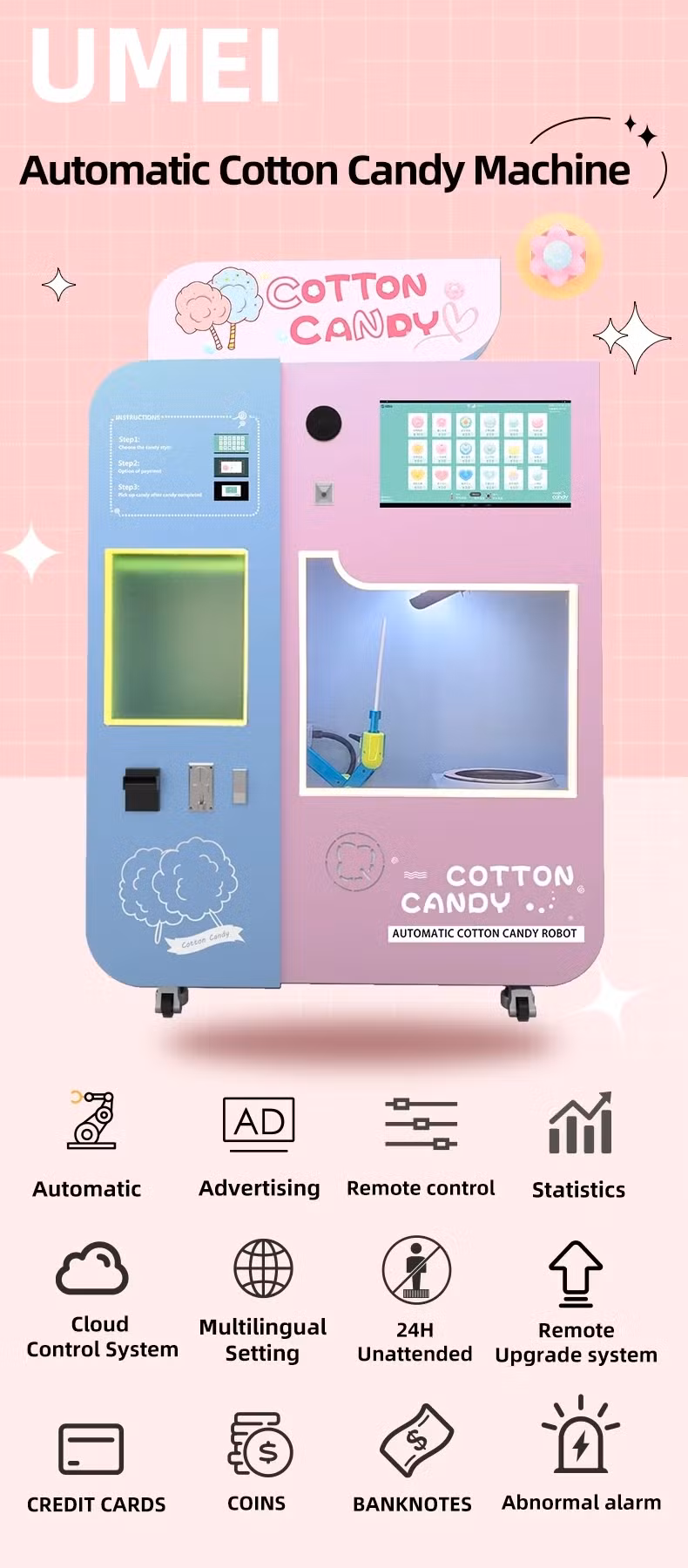 Premium Robot Automatic Cotton Candy Machine Production Line Marshmallow Candy Making Machine