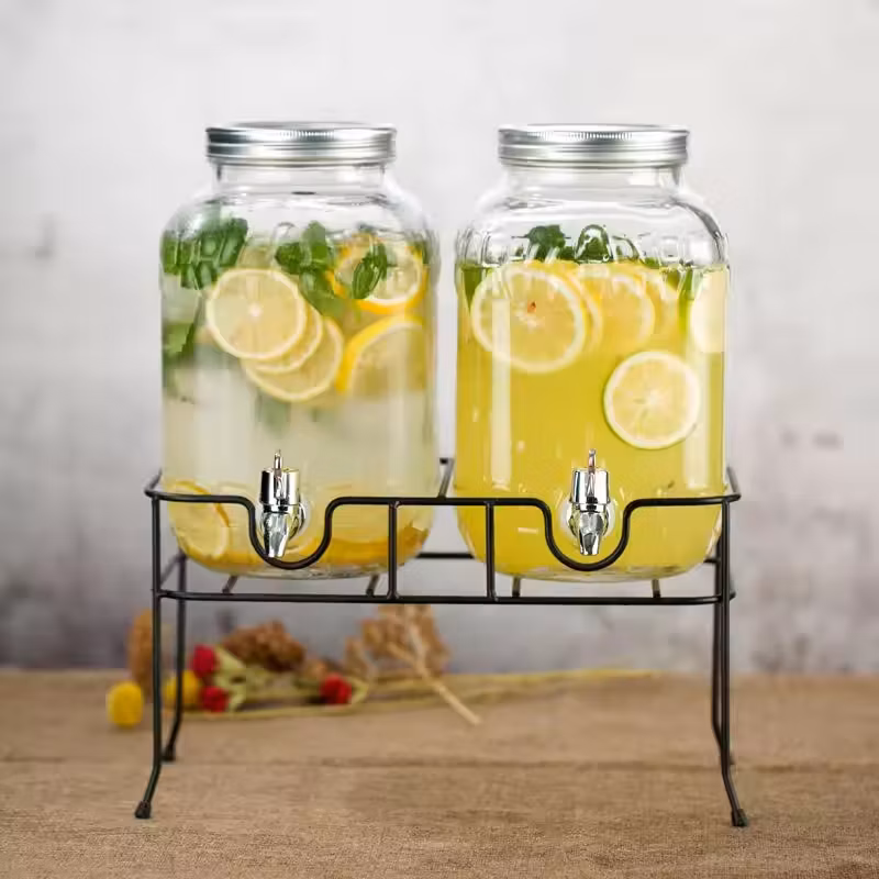Customized Promotion Double Set Dispenser for Drink with Stand and Tap