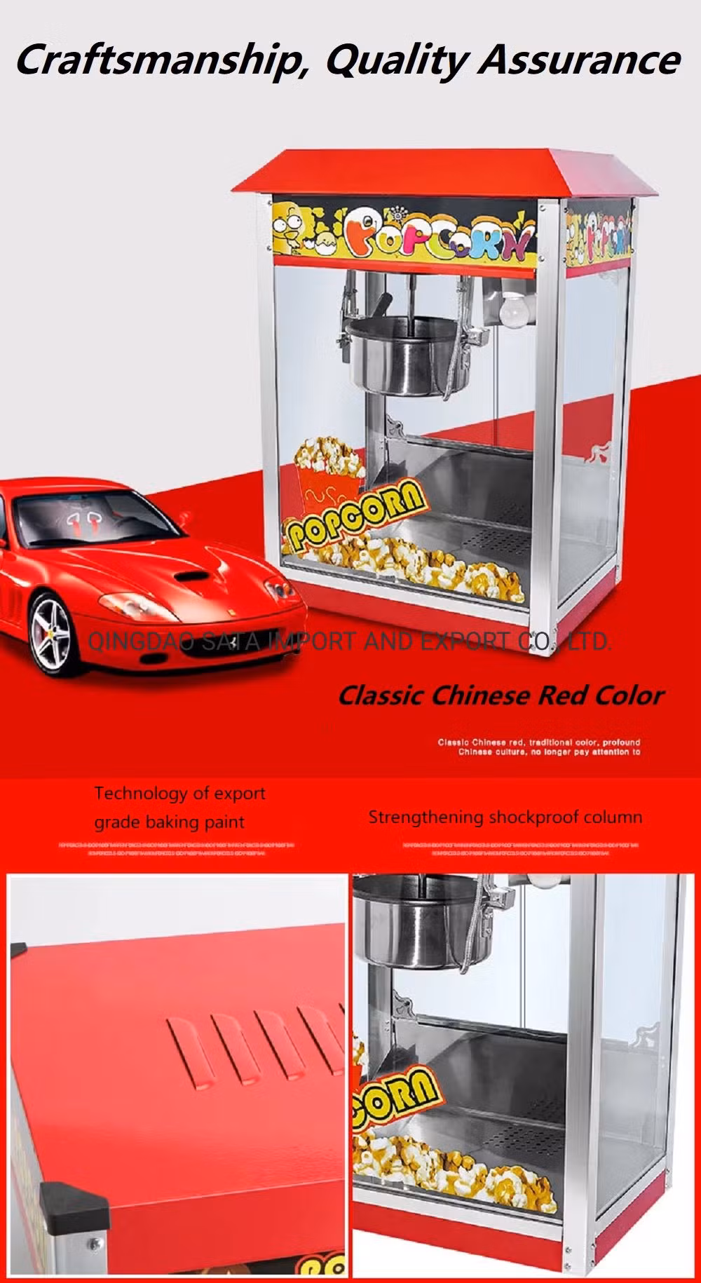 Popular Mobile Food Cart Use Commercial Popcorn Machine