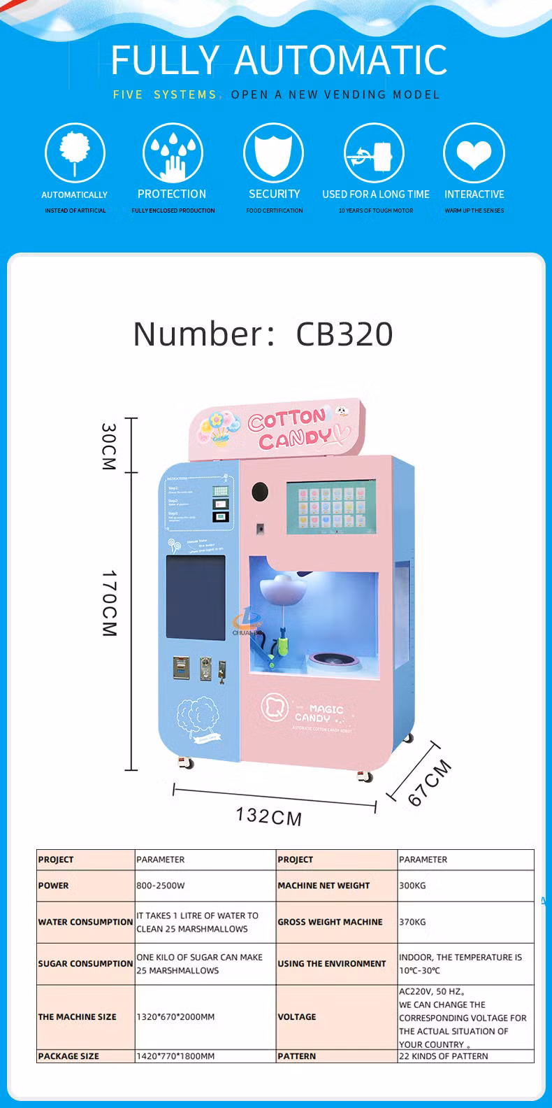 Commercial Grocery Cart Food Truck Automatic Cotton Candy Machine with Cart Mobile Food Truck From Real Factory