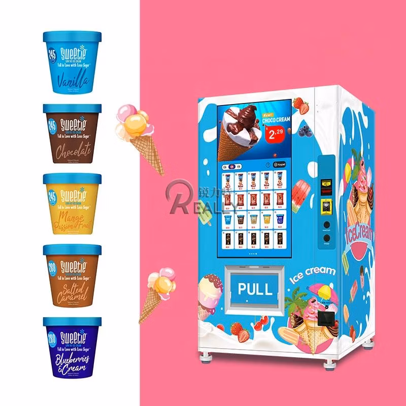 24 Hours Automatic Frozen Food Ice Cream Ice-Lolly Vending Machine Frozen Ready Meal Vending Machine