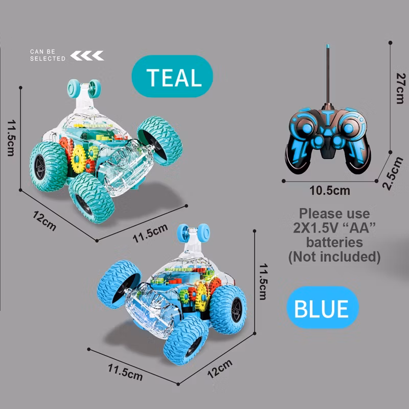 Kids Mini RC Cars 360 Rolling Rotating Tumbling Cool Light Rechargeable Remote Control Drift Stunt Car