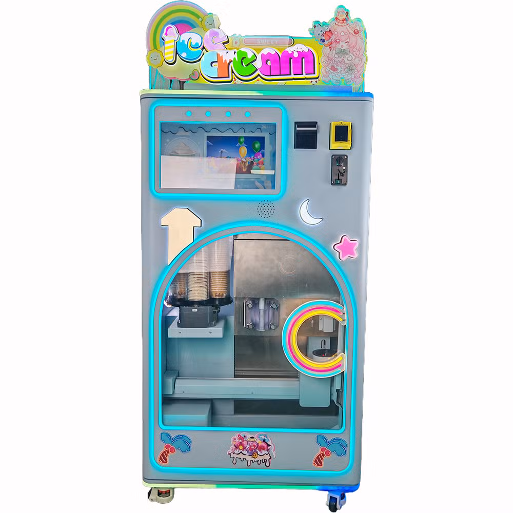 New Wholesale 200PCS Big Capacity Automatic Commercial Hard Cone Icecream Filling Maker Vending Machine