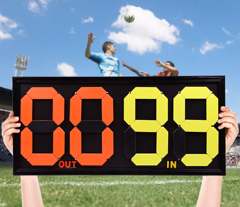 Soccer Substitution Card Four Double-Sided Manual Digital Scoreboard Portable Tabletop