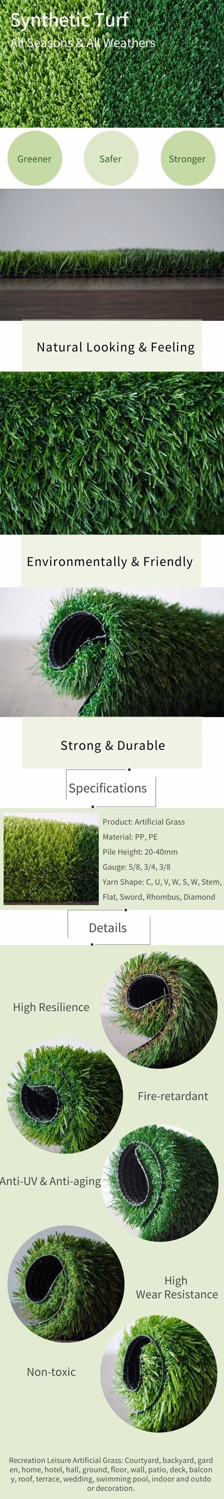 Good Quality Artificial Grass, Garden Grass, Lawn, Landscaping Turf