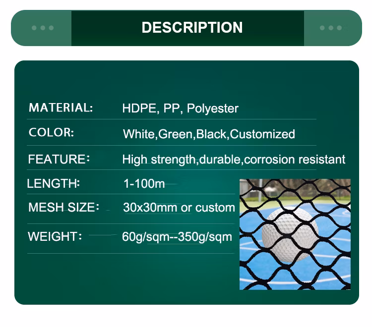 3X2 8X4 Size Multi Adjustable Knotted PP Safety Portable Barrier Sports Fiels Goal with Net Wall White Color Baseball 30&prime; X 10&prime;