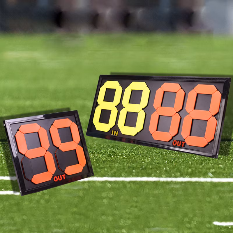 Soccer Substitution Card Four Double-Sided Manual Digital Scoreboard Portable Tabletop