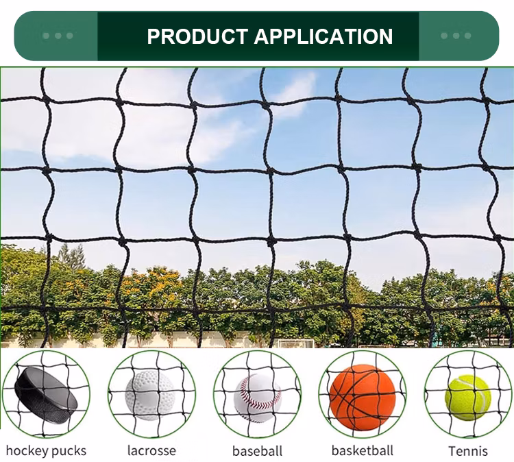 3X2 8X4 Size Multi Adjustable Knotted PP Safety Portable Barrier Sports Fiels Goal with Net Wall White Color Baseball 30&prime; X 10&prime;