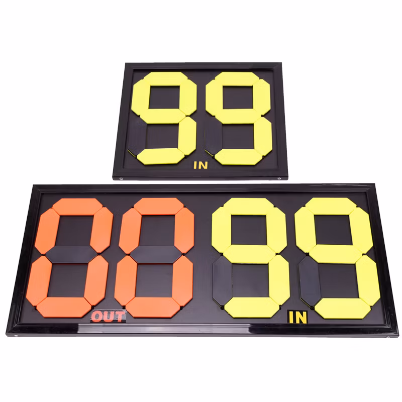 Soccer Substitution Card Four Double-Sided Manual Digital Scoreboard Portable Tabletop