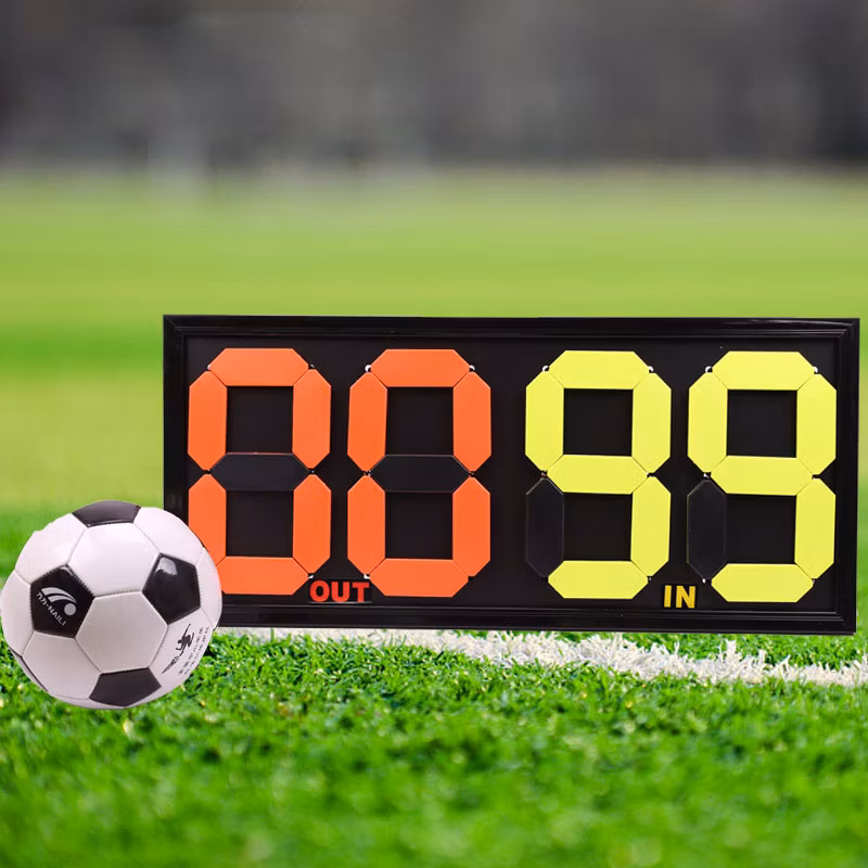 Soccer Substitution Card Four Double-Sided Manual Digital Scoreboard Portable Tabletop