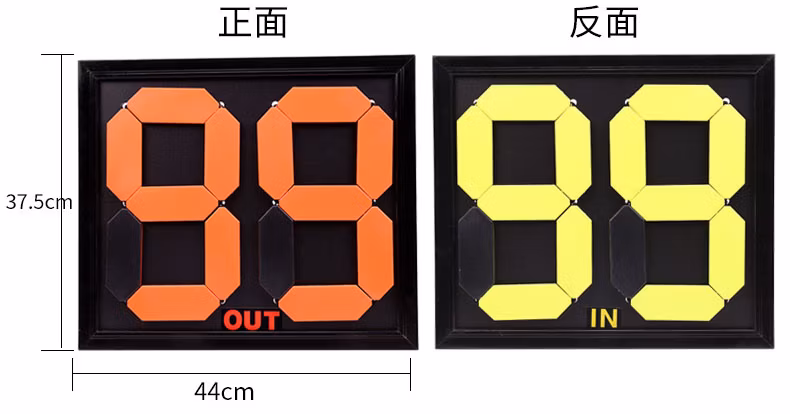 Soccer Substitution Card Four Double-Sided Manual Digital Scoreboard Portable Tabletop