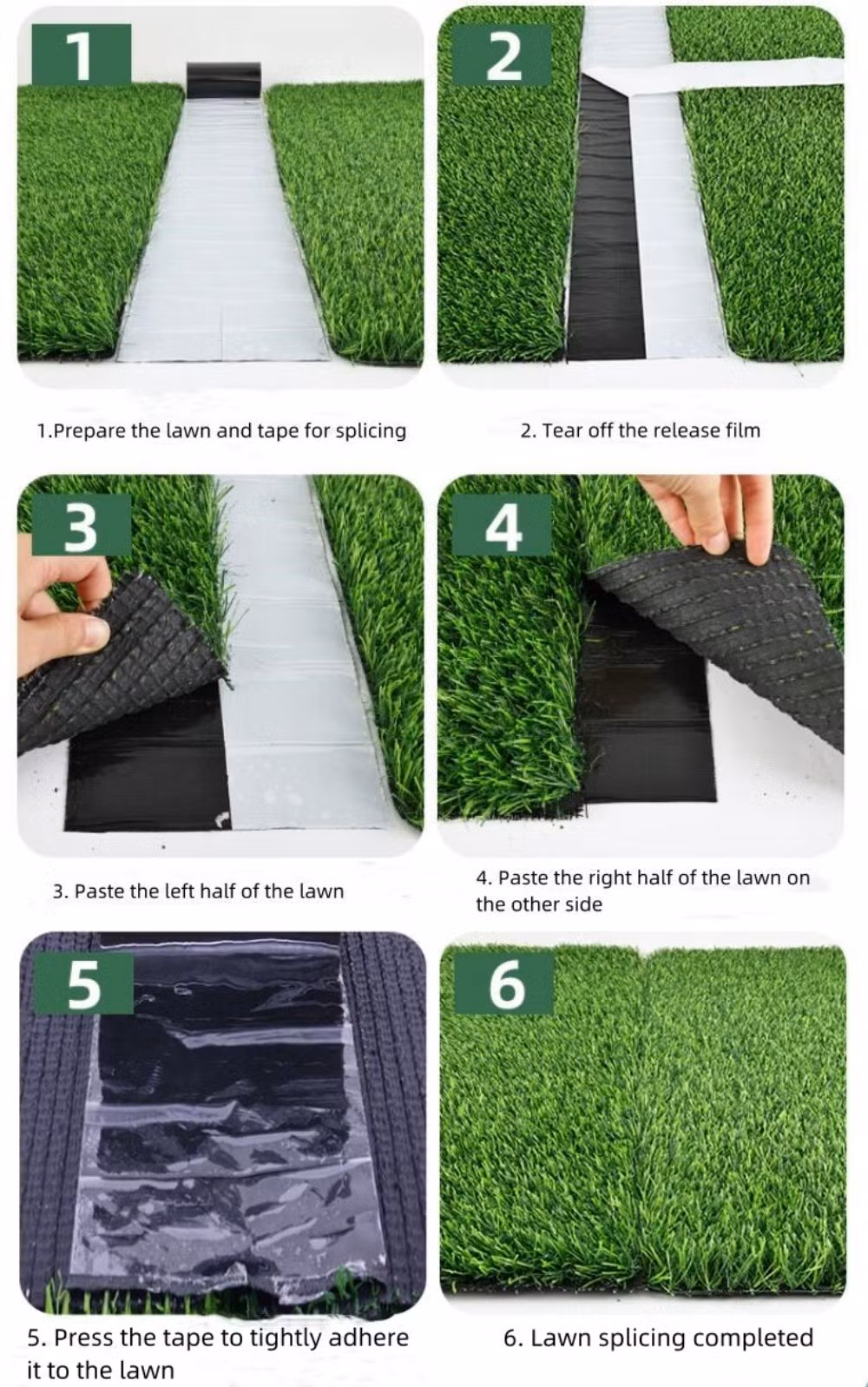 Simulated Lawn Grass Carpet Seam Cloth Waterproof Self Adhesive Joining Lawn Splicing Tape for Football Field, Kindergarten, Wedding Venue