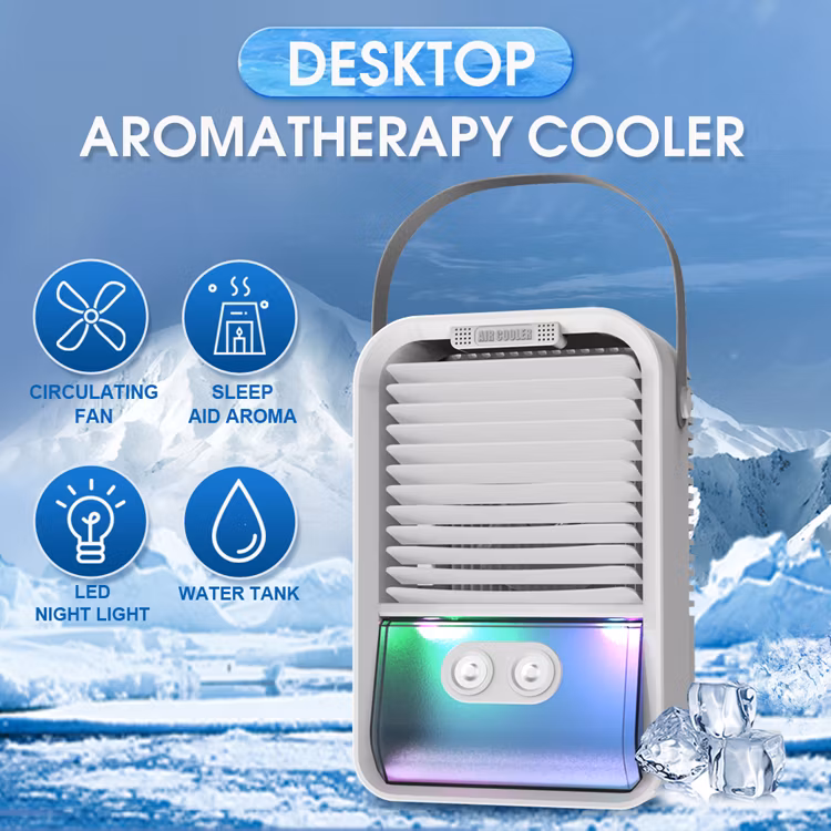 Portable Mini Desktop Air Conditioner Fan Personal Space 3 Wind Speed Cooler Air Cooling Aromatherapy Fan
