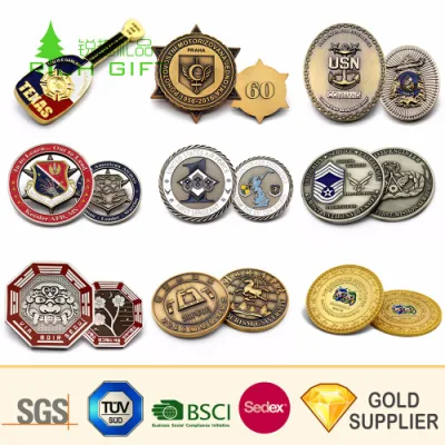 Wholesale Custom Bulk Metal Stamping Brass Blank Gold Crown Commemorative Coin