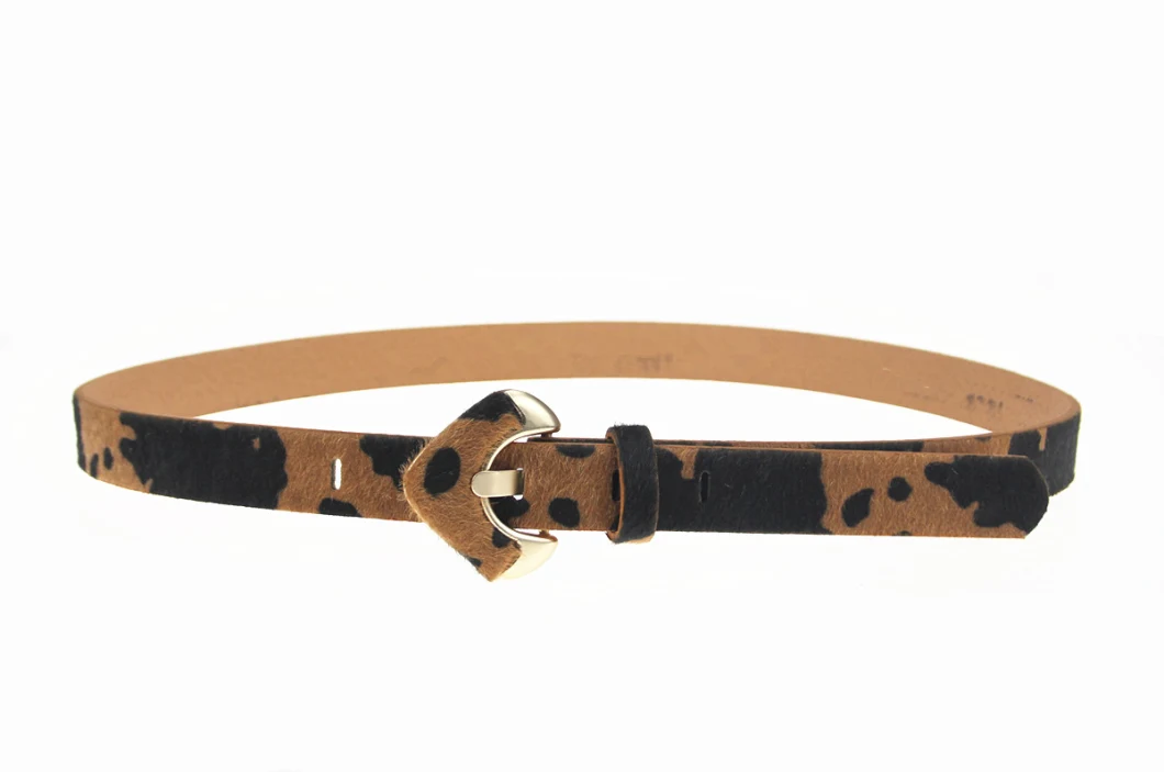 High Quality Cow Pattern PU Skinny Belt