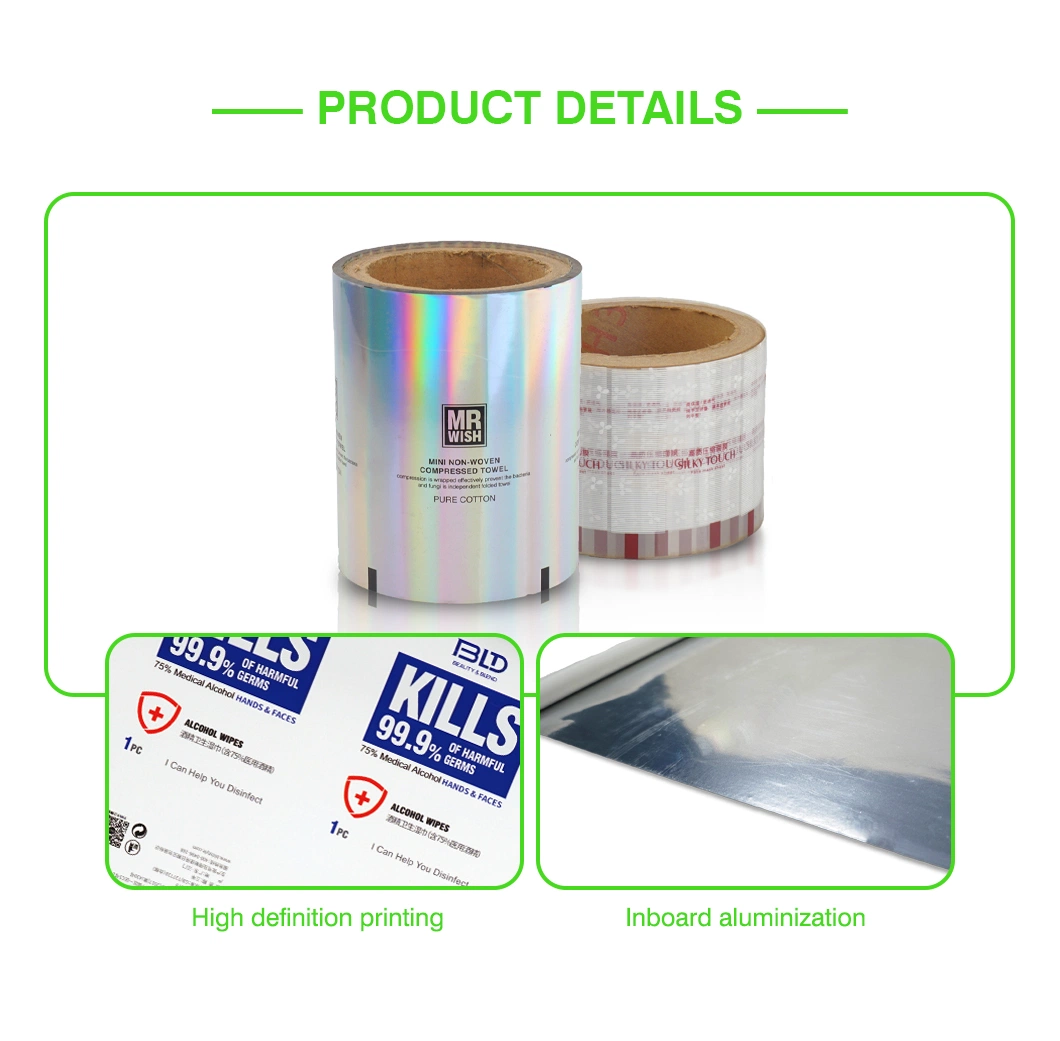 Customized Printing Aluminum Plated PE Food Grade Automatic Packaging Composite Roll Film