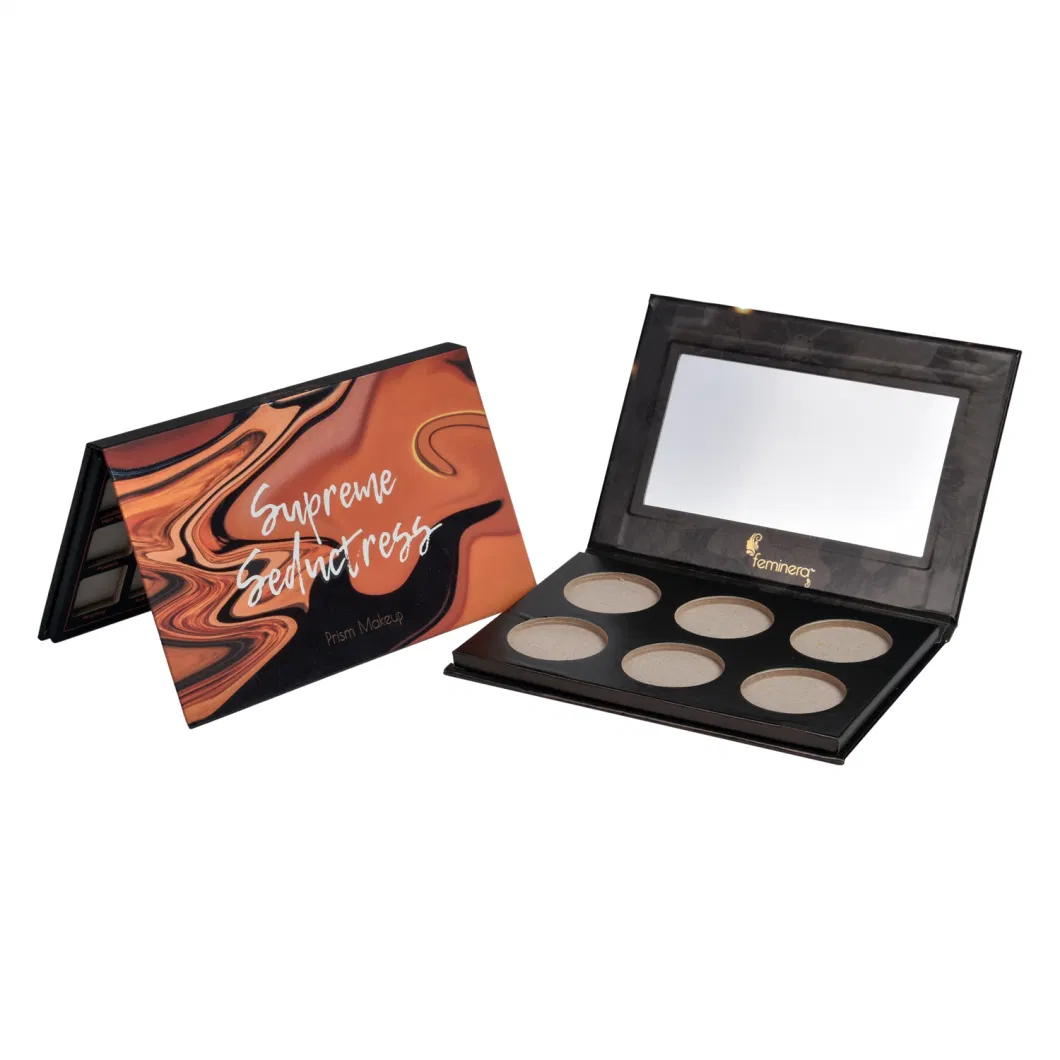 Factory Cusmized Cosmetic Grey Cardboard 8 Color with UV Spot Eye Shadow Palette