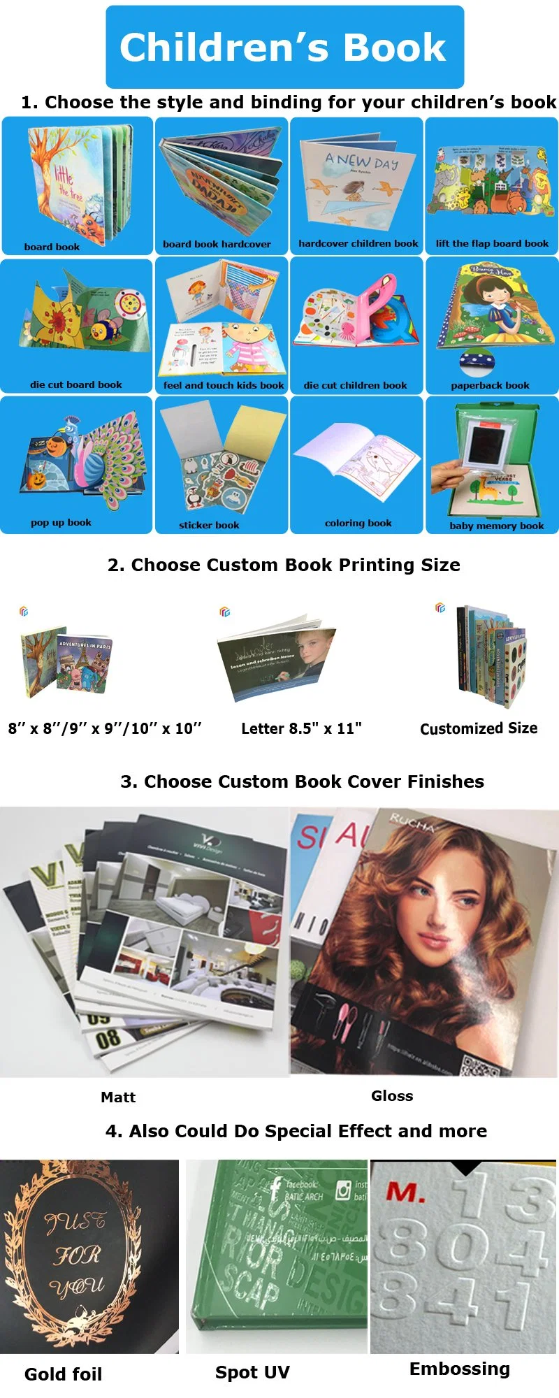 Custom Full Color Printing Manufacturer Low MOQ Matte Lamination Paper Hardcover Book