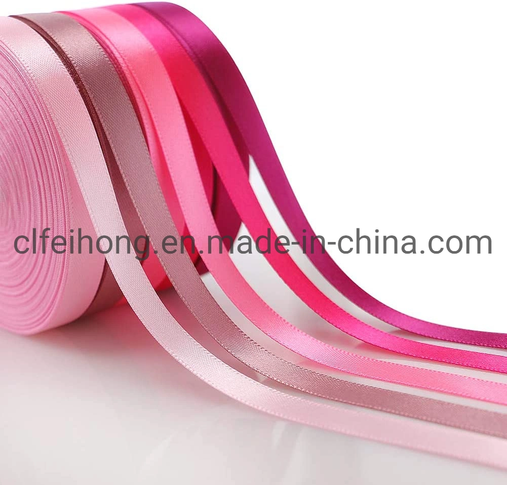 Factory Hot Sale 100% Polyester Satin Ribbon with Double/Single Face/Side Grosgrain, Organza Taffeta Ribbon for Decoration/Gifts/Wrapping/Xmas Box