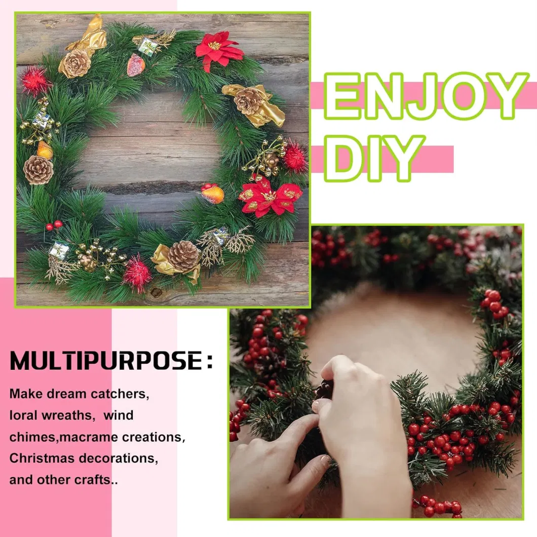 DIY Wedding Wreath Decor Gold Hoop Rings Christmas Wall Hanging Crafts