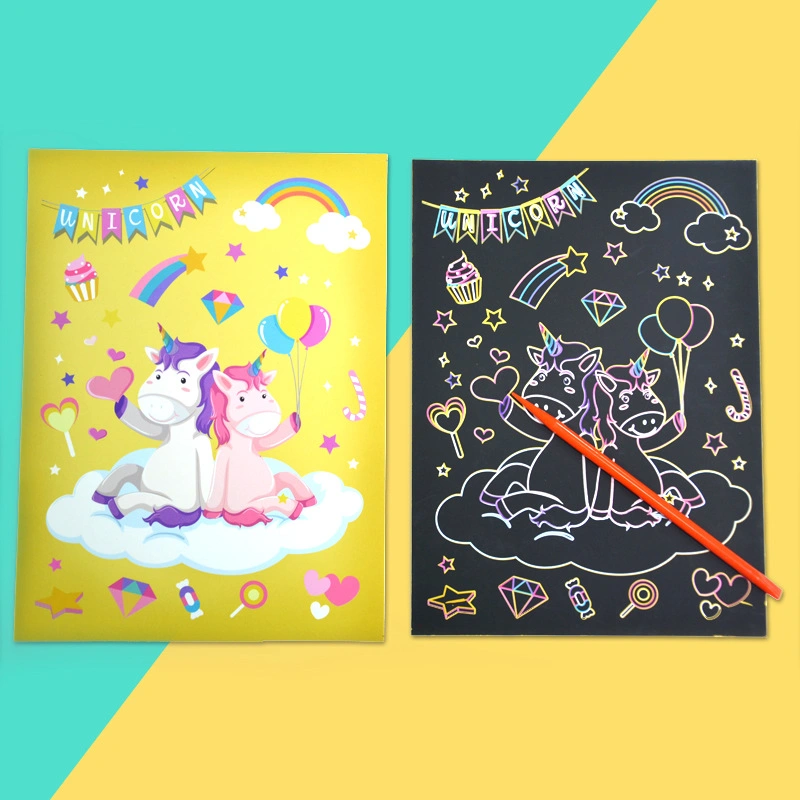 Customized Children DIY Magic Scratch Art Book-Unicorn