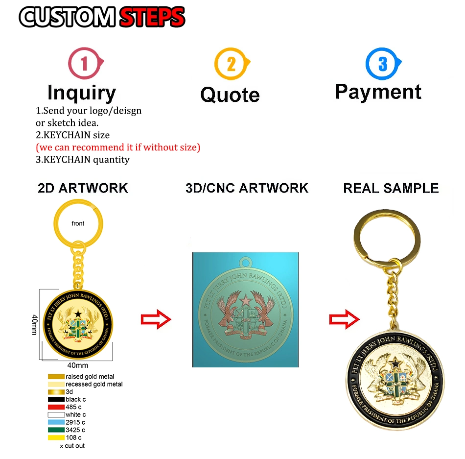 Wholesale Custom Enamel Crafts Promotional Gift Name Tag Company Activity Souvenir Keyfob Holder Fancy Metal Scenery Clock Key Chains with Design