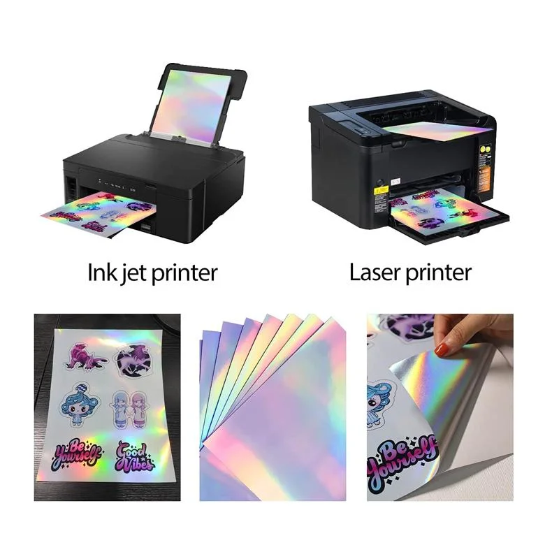 Carton Aluminum Foil Rightint A4, OEM Labels Holographic Sticker Paper