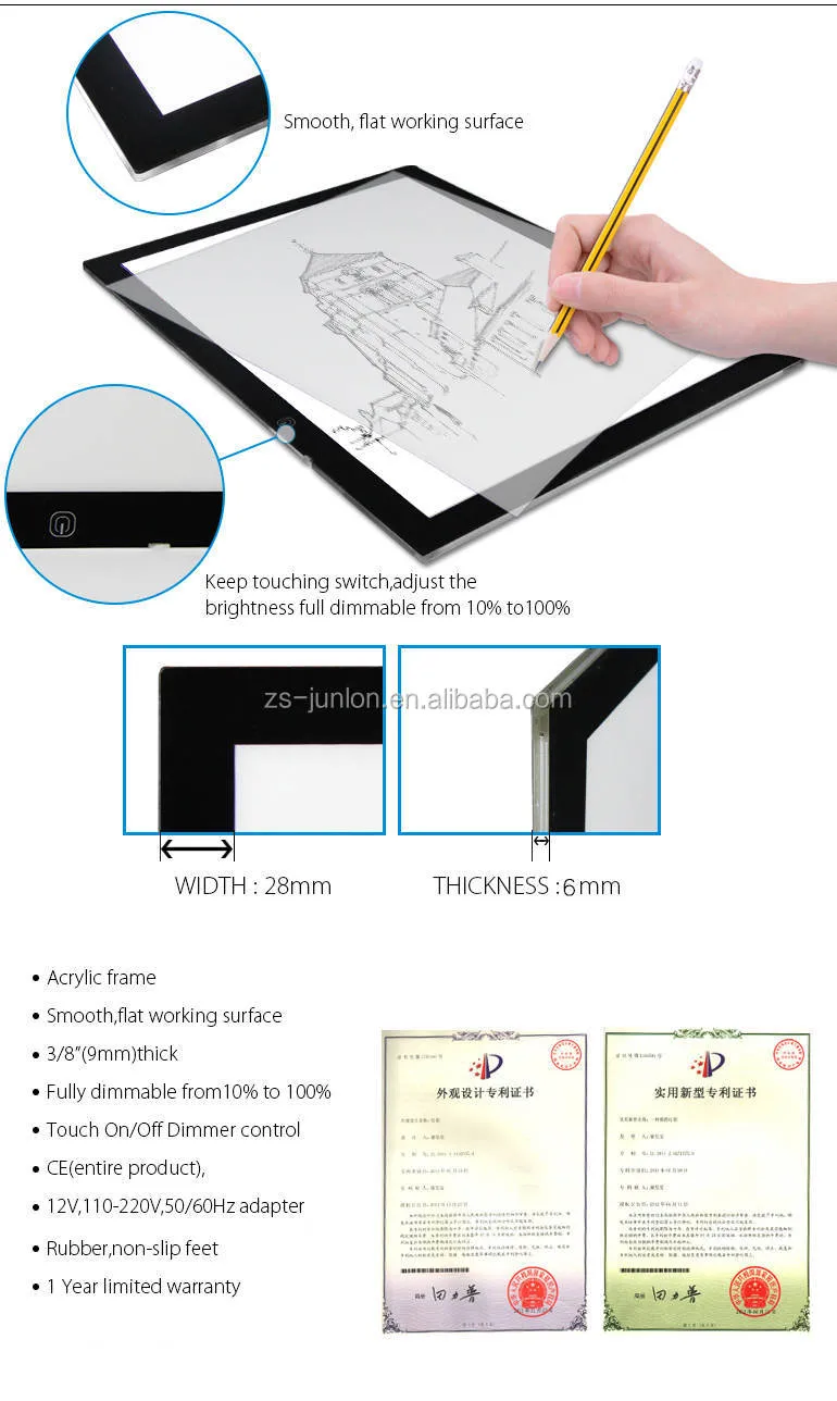 A4 A3 Dimmable LED Light Tracing Board Tracing Paper Pad