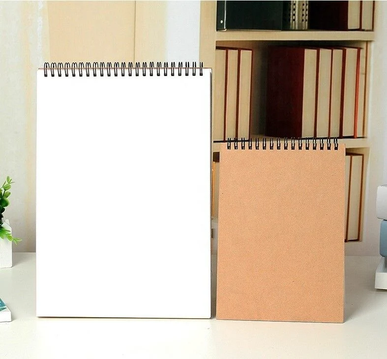 Recyle Craft Paper Hardcover School Supplies Notebook Spiral Drawing Sketch Book