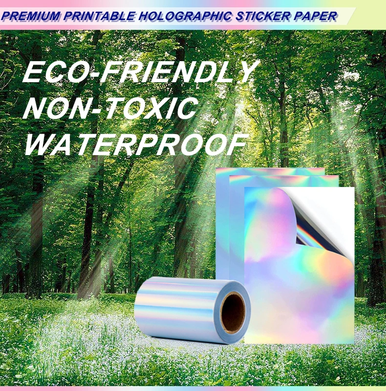 Carton Aluminum Foil Rightint One Side Coated Holographic Sticker Paper