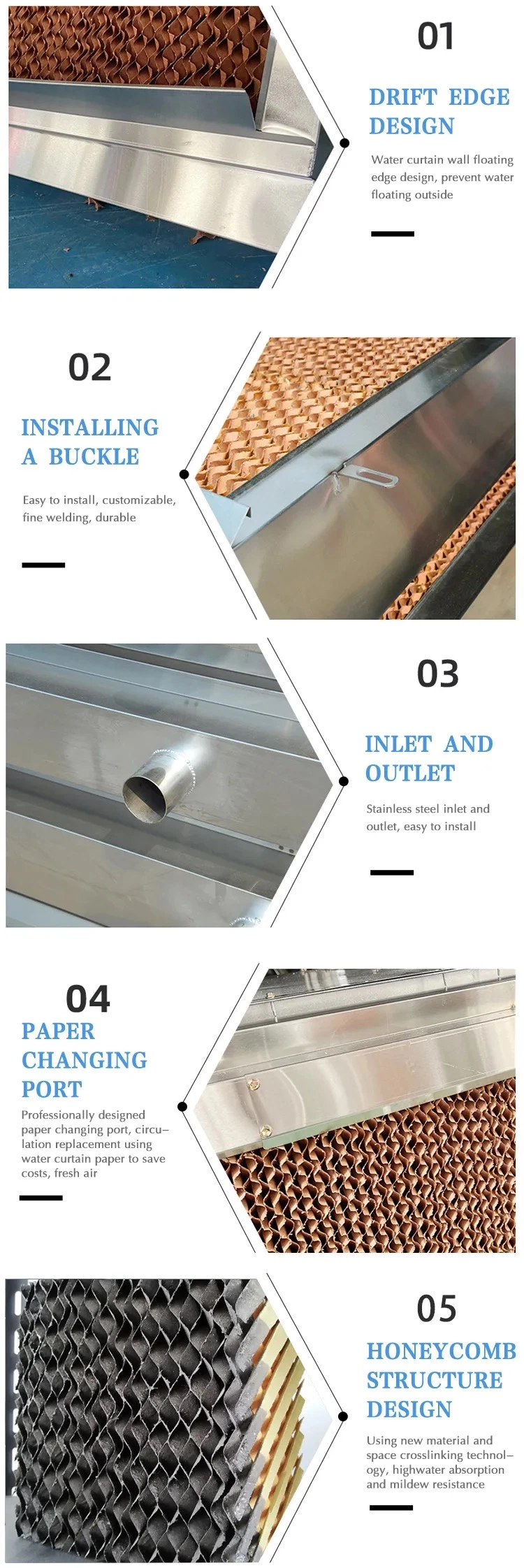 Colling Pad for Chicken House Honeycomb Pad Cooling System for Greenhouses