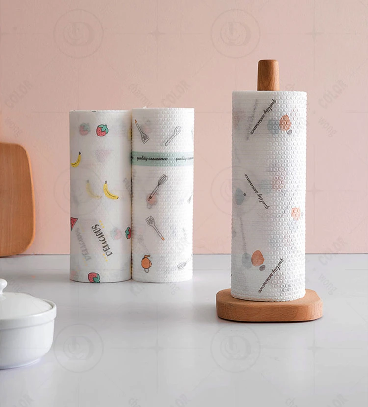 Disposable Absorbent Wood Towel Roll Kitchen Paper with Nice Pattern Emboss