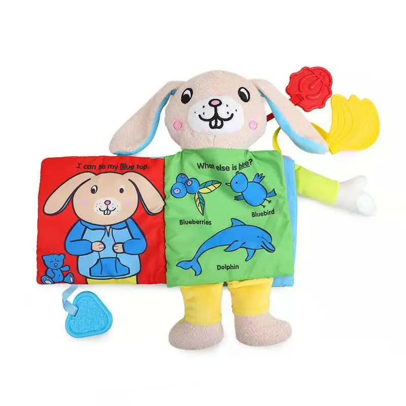 New Design Learning Colour Educational for Kid Teether Sound Paper Washable Lovely Dog Cloth Book