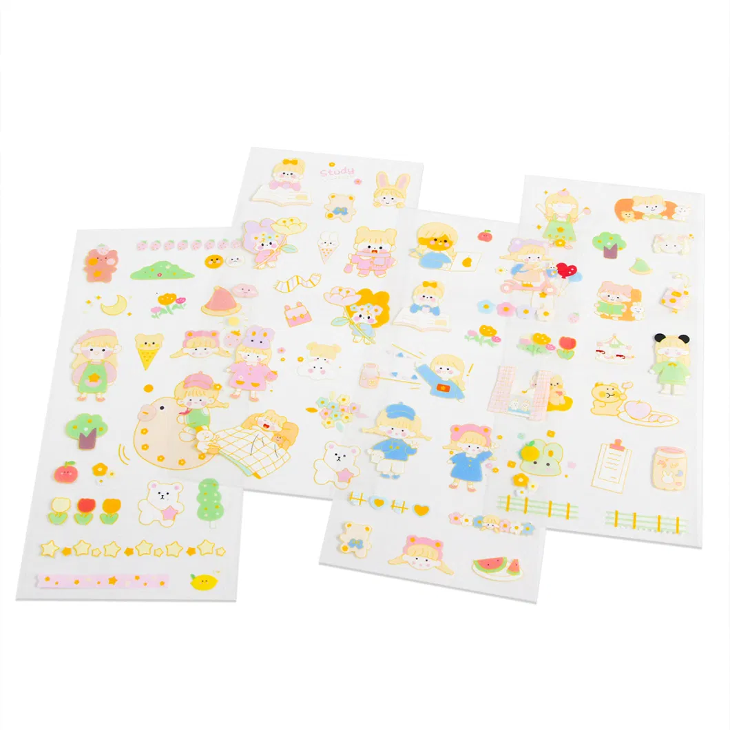 Custom Waterproof Art Sticker Diary Decorative Scrapbook Sticker Transparent Paper Bag