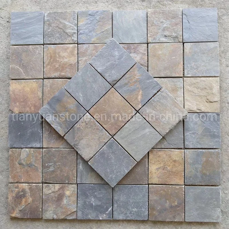 Mesh Rusty Slate Mosaic Tiles for Wall/Flooring