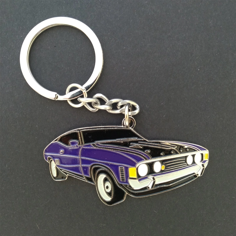 Promotional Gift Purple Car Shaped Custom Metal Key Chain