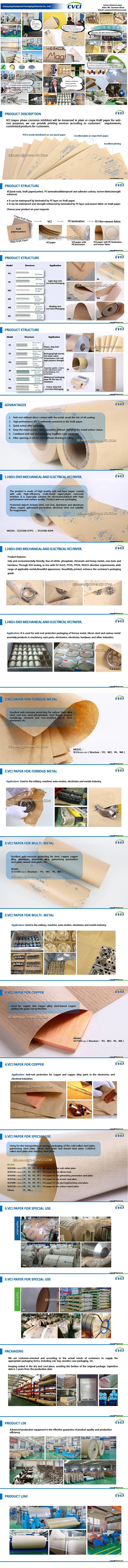 Anti-Rust Crepe Surface Packing Paper Vci Kraft Paper for Auto Parts