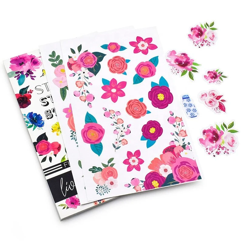 Custom Journal Scrapbook Transparent Stickers, Wholesale Vinyl Kiss Cut DIY Planner Sticker PVC Pet Sheet