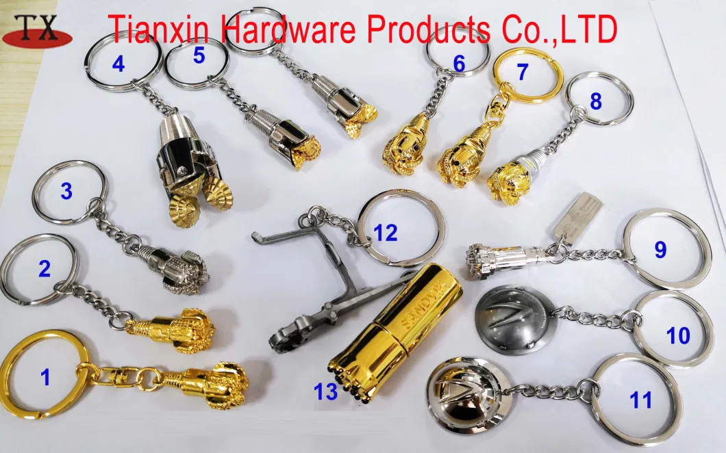 Petroleum Industry Tool Gold Color PDC Bit Aiguille Drilling Mining Bits Keychains