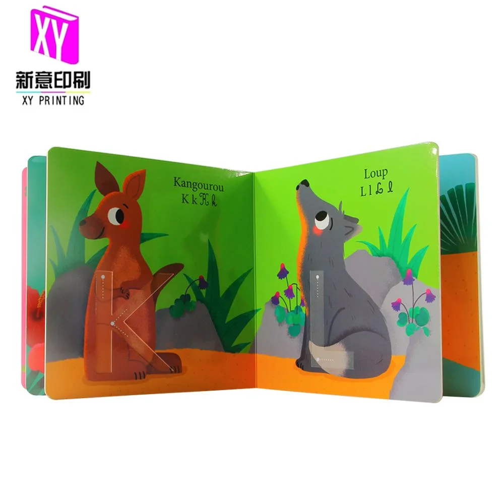 Custom Printing Book Easy Animal Words Book for School Kids Children Fancy Art Surface Finish Work Paper Board Color