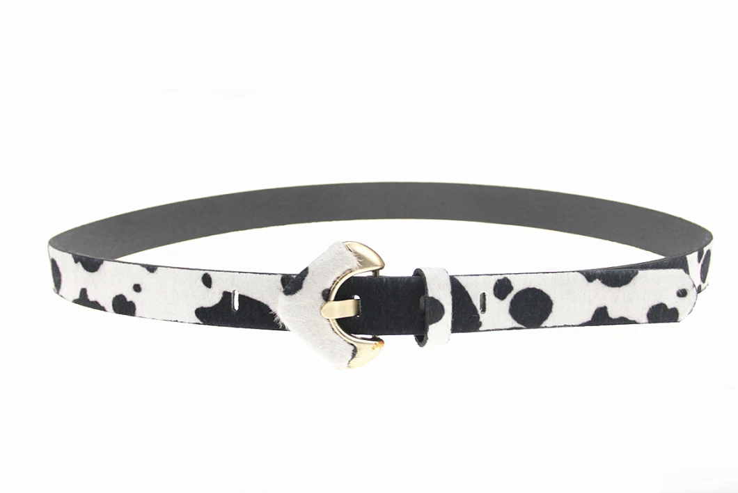 High Quality Cow Pattern PU Skinny Belt