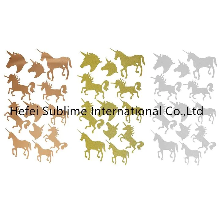 Copper Diamond Glitter Unicorn Sticker Sheet, 12-Stickers