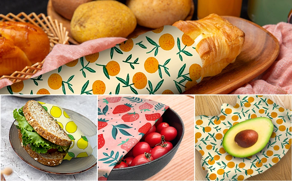 Basic Customization Reusable Organic Natural Customized Size Pattern Beeswax Food Wrap Paper